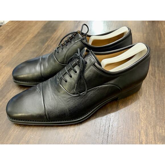 Men\'s MAGNANNI Black Cap Toe Oxford Shoes 10 D Perfect Shape main image 7